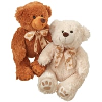 Couple d’ours en peluche (blanc & brun)